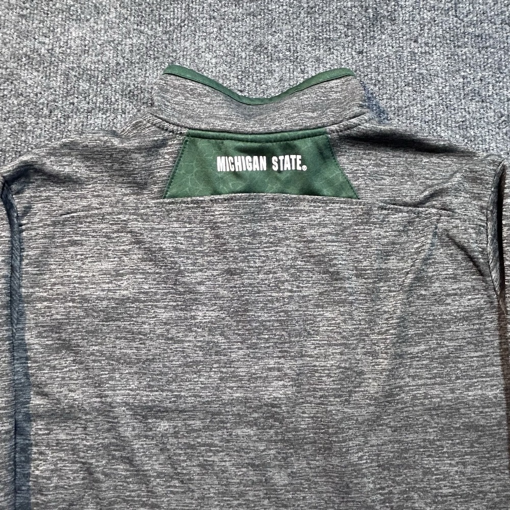 Michigan State University MSU Spartans Quarter Zip Gray Light Jacket Mens Small - Picture 5 of 10